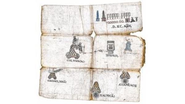Section of the codices describing the founding of Tetepilco.