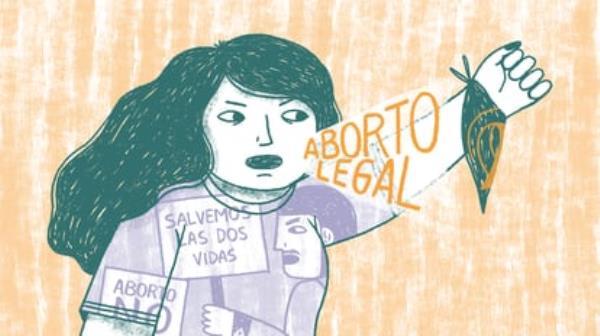 In the illustration, the woman is shouting 